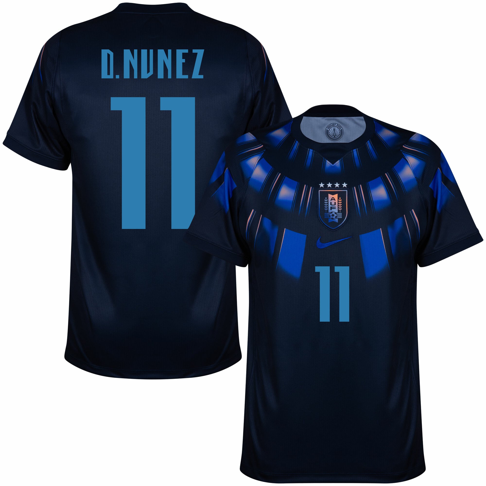 Uruguay Away Fan Jersey D. Nunez 11 Shirt 2026-2027 (Fan Style Printing)