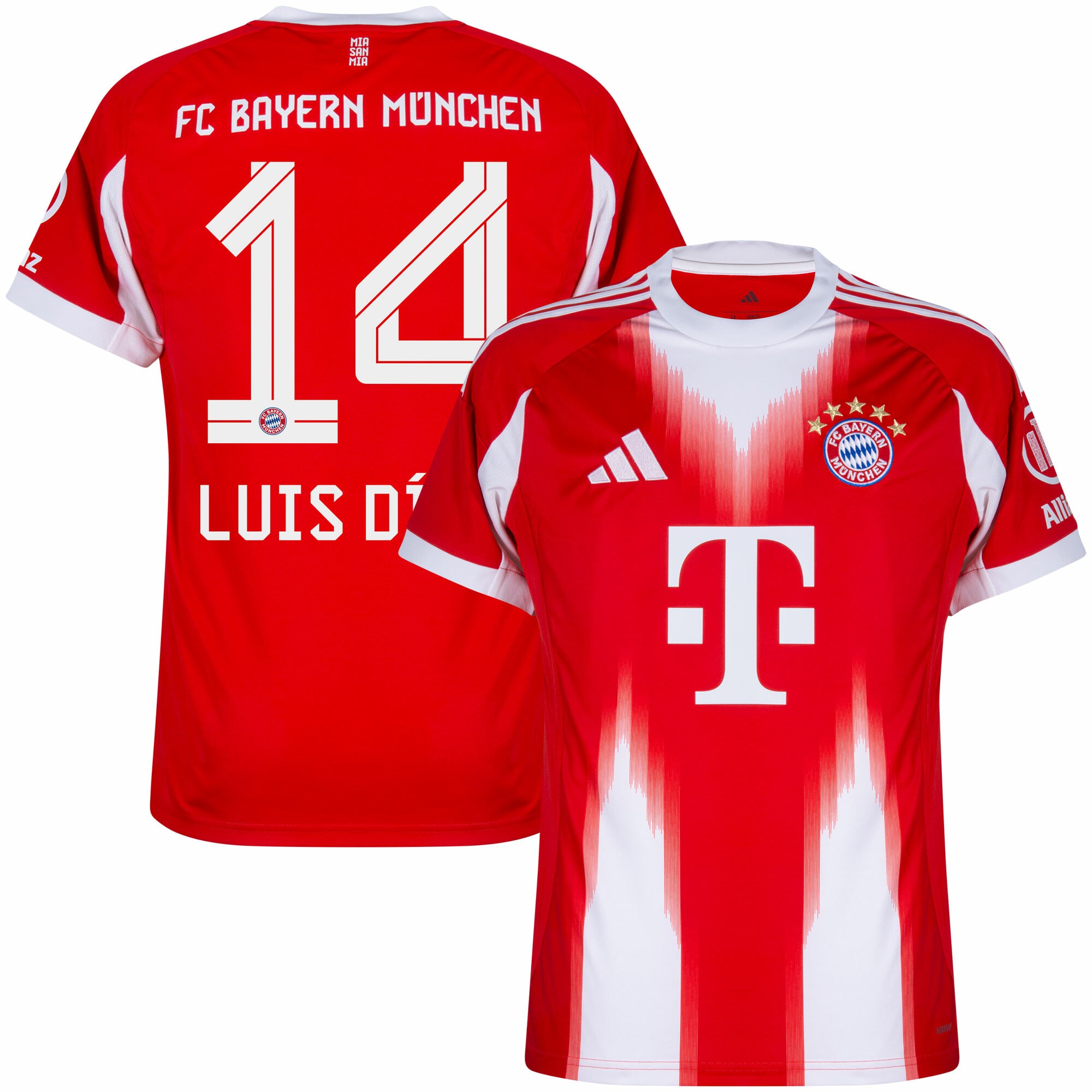 Bayern Munich Home Luis Díaz 14 Fan Jersey Shirt 2025-2026 (Official Printing)