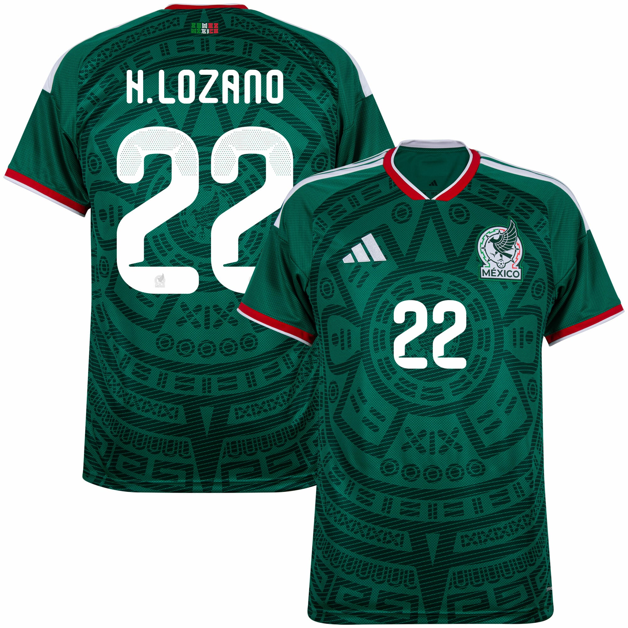 Mexico Home Fan Jersey H.Lozano 22 Shirt 2026-2027 (Official Printing)