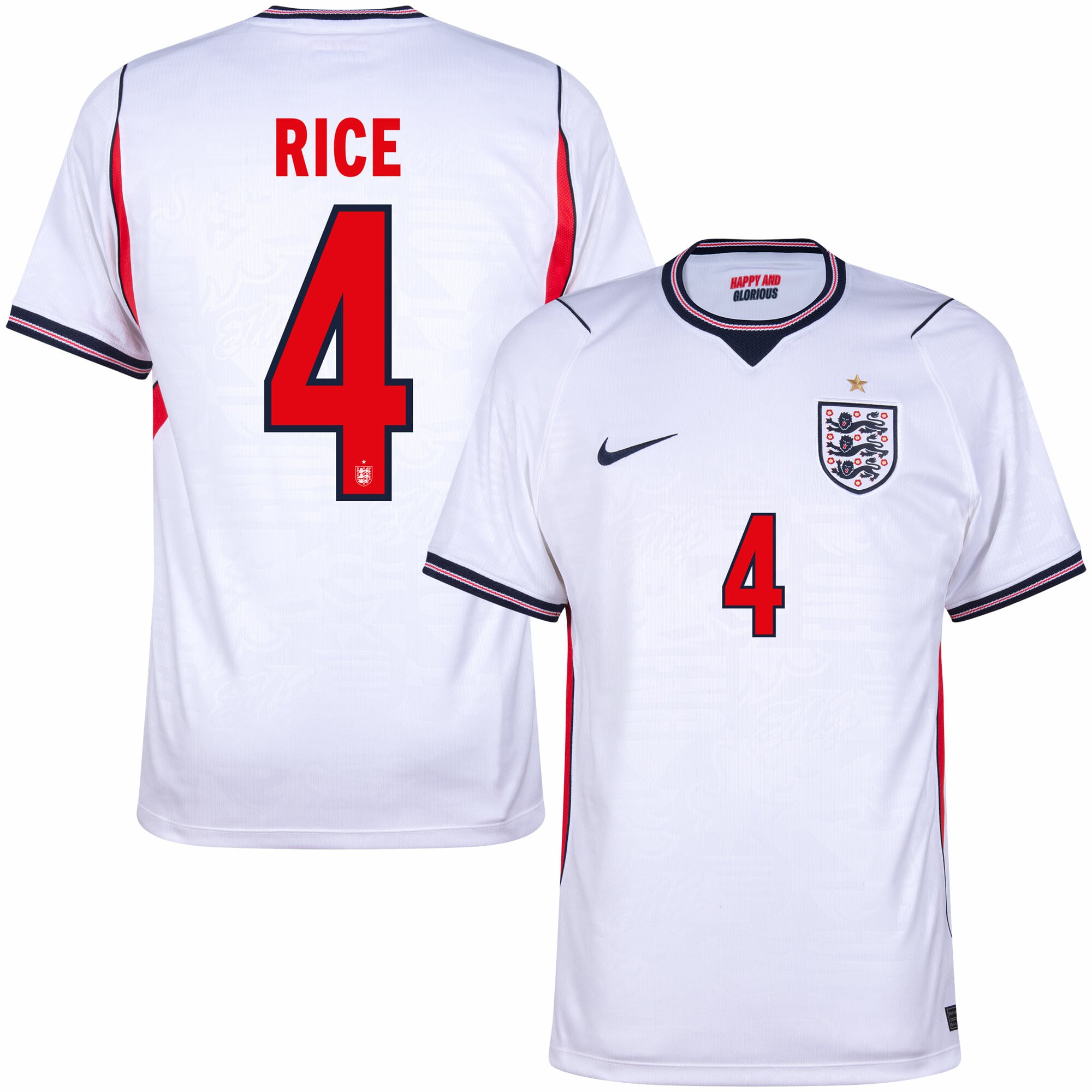 England Home Fan Jersey Rice 4 Shirt 2026-2027 (Official Printing) - Image 1