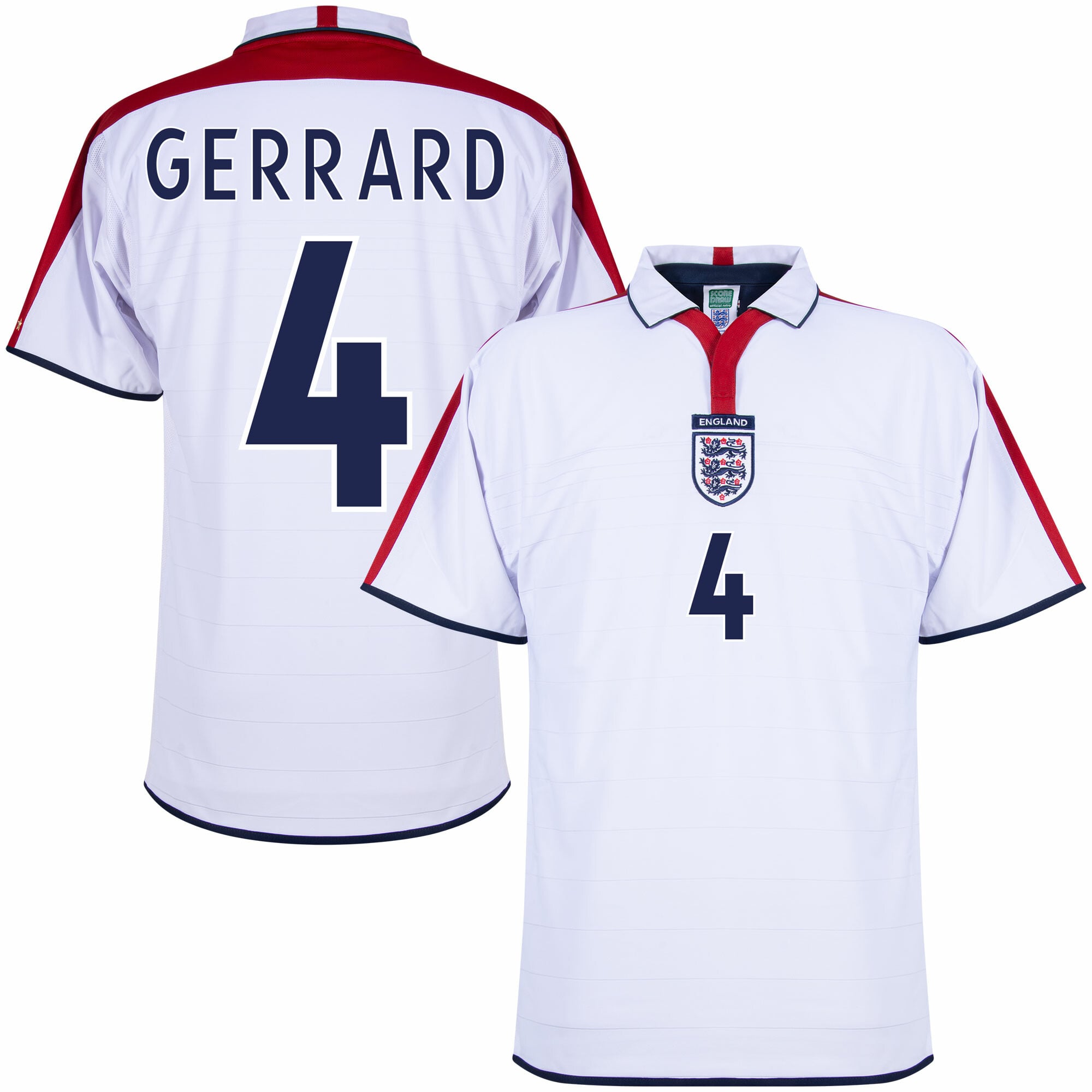 England Retro Home Gerrard 4 Shirt 2004-2005 - Image 1