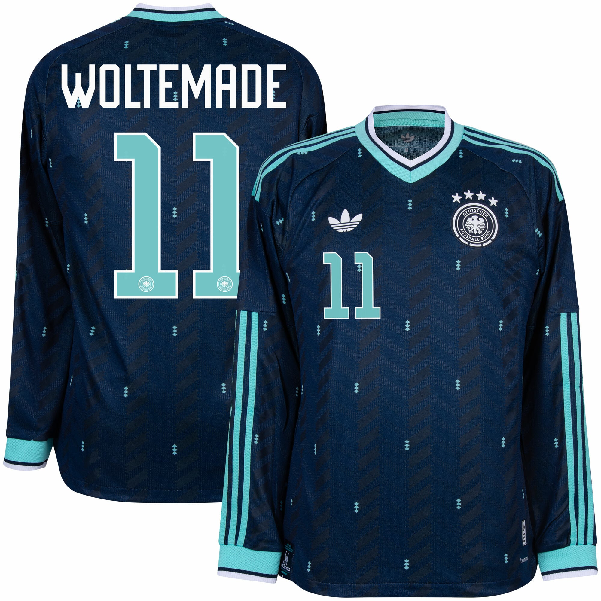 Germany Authentic Player Away L/S Woltemade 11 Shirt 2026-2027 (Official Printing)