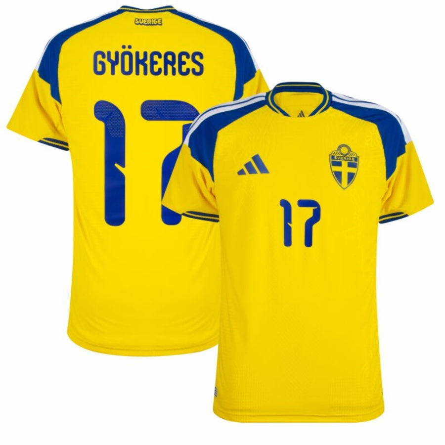 Sweden Home Györkeres 17 Authentic Player Shirt 2026-2027 World Cup - Image 1