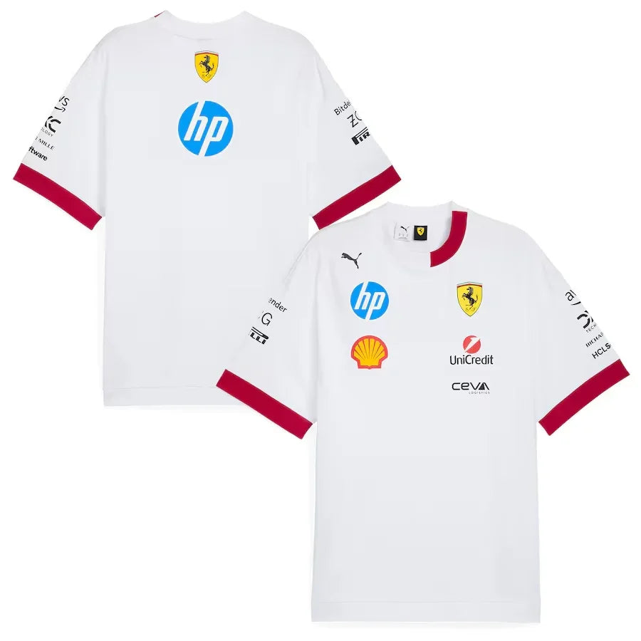 Scuderia Ferrari 2025 Team Oversized T-Shirt - White Formula 1 F1 Formula One - Image 1